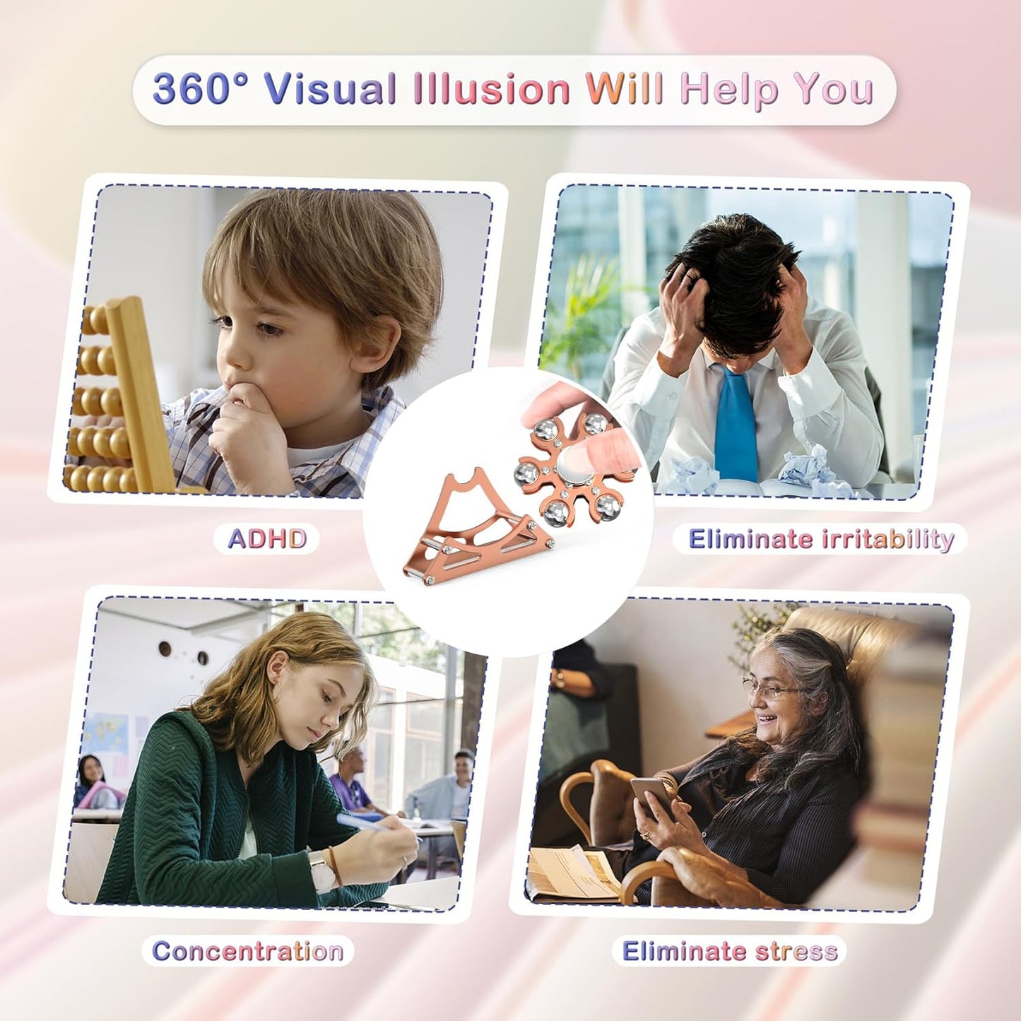 Desk-Fidget-Toys for Ferris-Wheels-Spinner: Metal Kinetic-Spinner 4mins, Cool-Gadgets for Kid Children Teen Adult EDC-Toy, ADHD Tools Cool-Stuff Stress Relief Gift for Office Home School Christmas