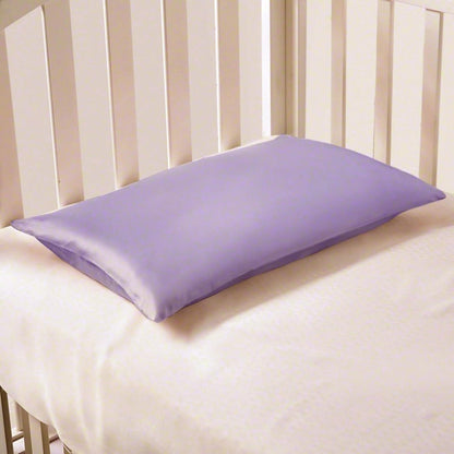 Organic Silk Baby Pillowcase with Zipper, Small 10"x13" Pillow Cover for Boys & Girls, Ideal for Bed & Travel, Soft for Kids Hair & Skin, Hypoallergenic Pillowcases for Toddlers (Mauve Plum)
