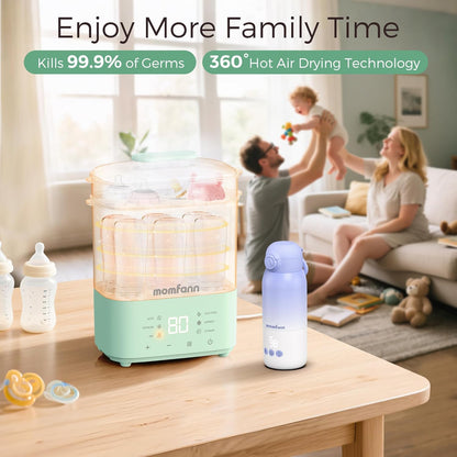 Bottle Sterilizer and Dryer, All-in-One Electric Steam Sterilizer Bottle Sanitizer for Baby