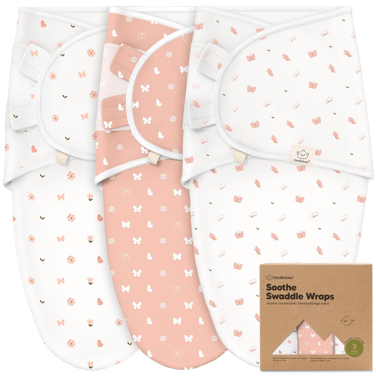 KeaBabies 3-Pack Organic Baby Swaddle Sleep Sacks - Swaddles for Newborns, Infant 0-3 Months, Baby