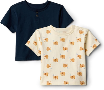 Amazon Essentials x Sofia Grainge Toddlers and Baby Boys' Short Sleeve T-Shirts, Pack of 2