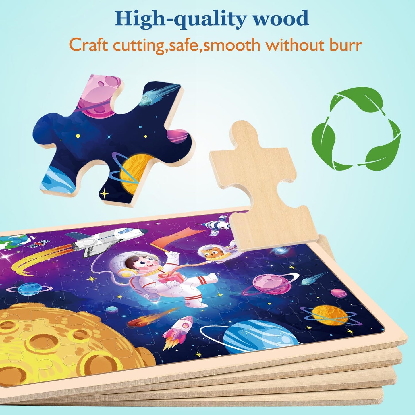 Wooden Puzzles for Kids Ages 4-6, 4 Packs 60 PCs Animal Dinosaur Jigsaw Puzzles for Children Ages 4-8,Preschool Educational Puzzles Boards Toys Gifts for Boys Girls