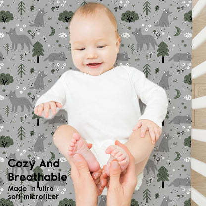 Yoofoss Baby Crib Sheets for Boys Girls, Fitted Crib Sheet 2 Pack for Standard Crib and Toddler