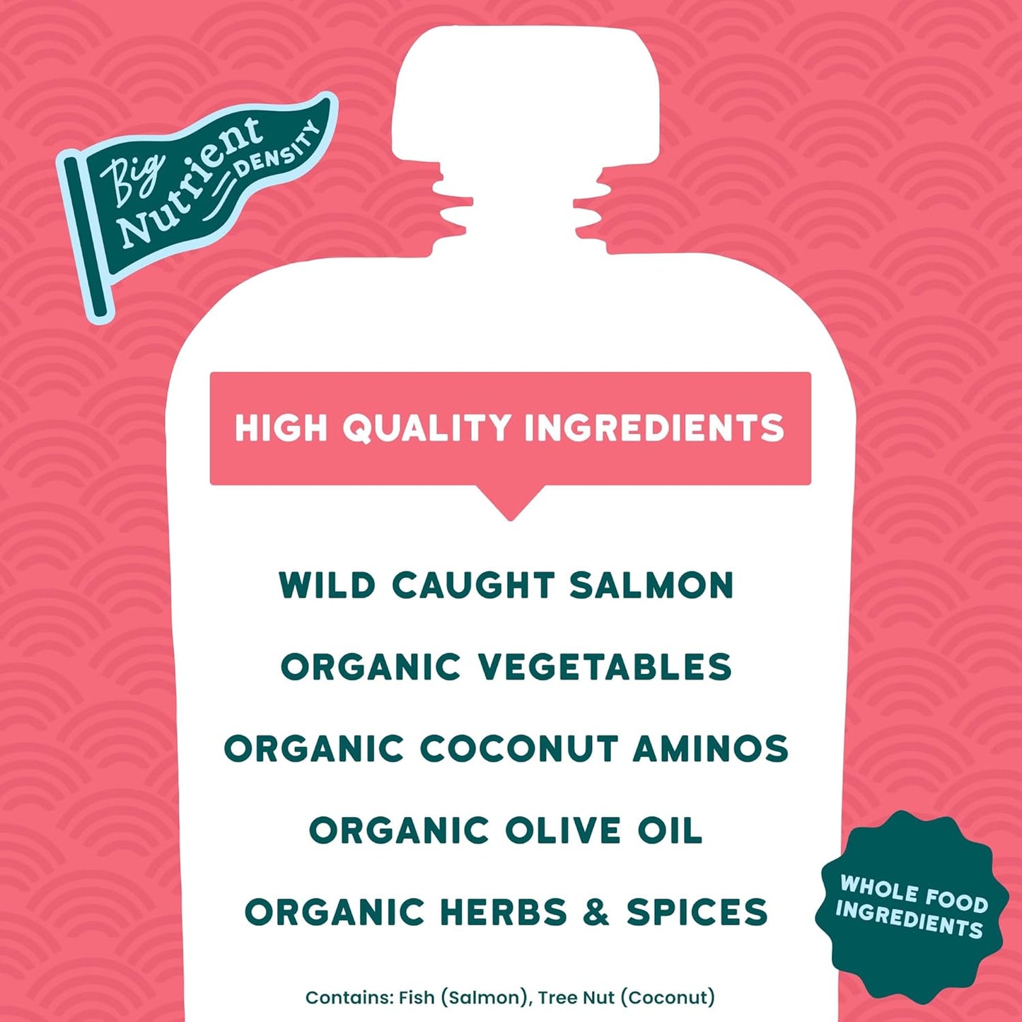 Serenity Kids 6+ Months Salmon Teriyaki Organic Baby Food Pouches - Ethically Sourced Salmon &