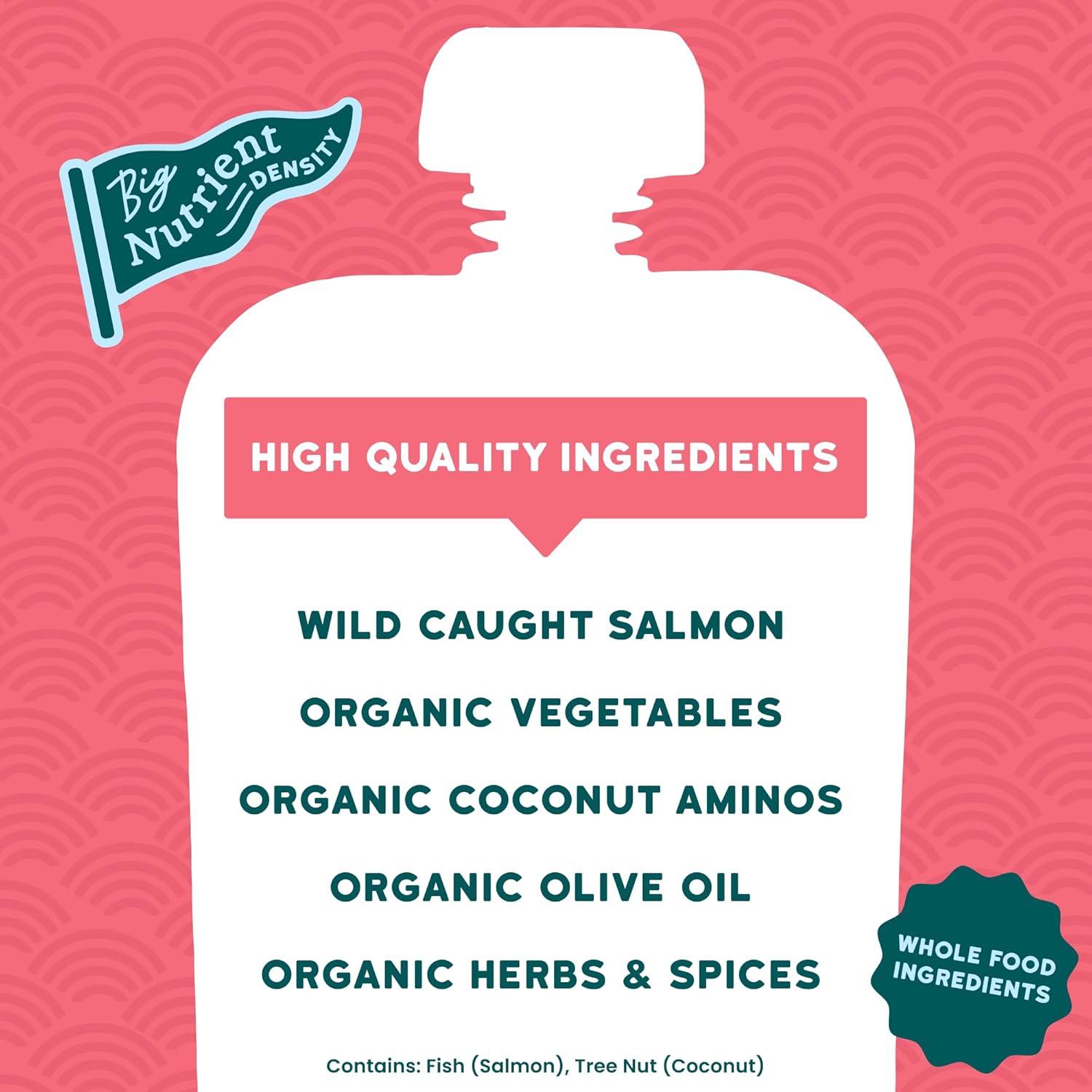 Serenity Kids 6+ Months Salmon Teriyaki Organic Baby Food Pouches - Ethically Sourced Salmon &
