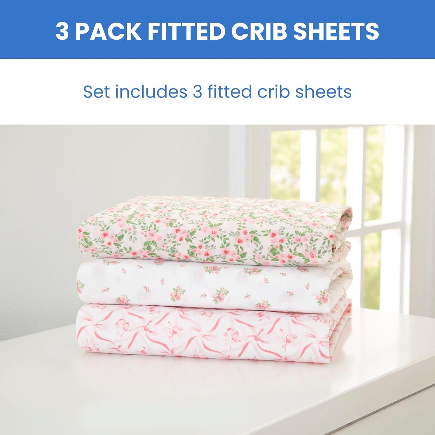 Delta Children Fitted Crib Sheets for Girls and Boys - Crib Sheet for Standard Crib and Toddler