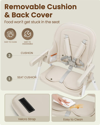 Foldable High Chair, High Chairs for Babies and Toddlers, Dining Chairs and Eating Chair with