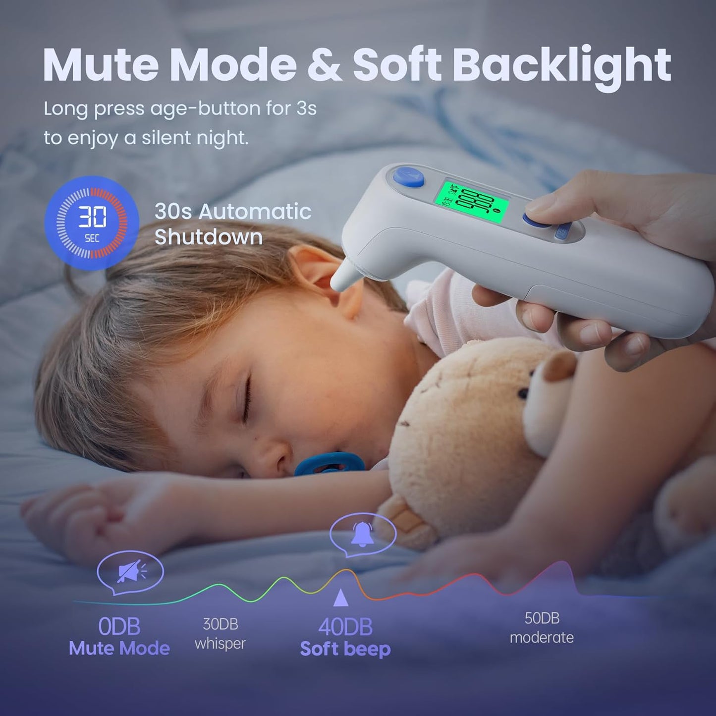 Ear Thermometer, Digital Ear Thermometer for Kids and Adults, High Accuracy Baby Thermometer with