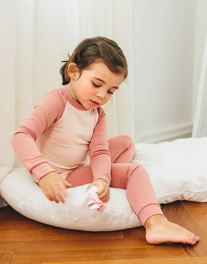 VAENAIT 6M-12Y Toddler Toddler Kids Toddler Girls Boys Soft Comfy Modal Tencel Solid Raglan Sleepwear Pajamas Pjs 2pcs Set