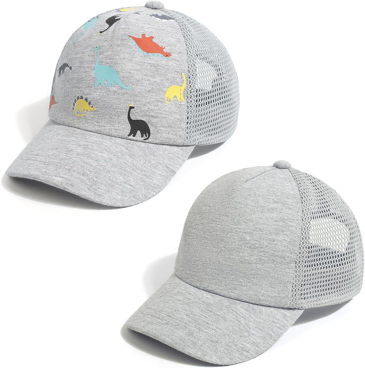 Duoyeree Toddler Baseball Cap Baby Cap Sun hat Print Dinosaur Pattern and Solid Color hat Kids boy Girl Age 0-8t