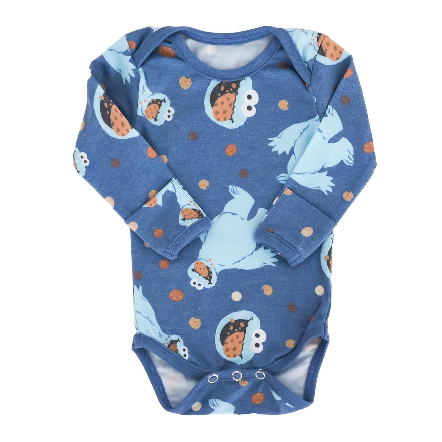 Copper Pearl Long Sleeve Bodysuit Baby: Ultra Soft Baby for Newborns, Boys, and Girls - Stylish, Comfortable, Overlap Shoulders, Premium Knit Fabric - 18-24 Months, Cookie Monster