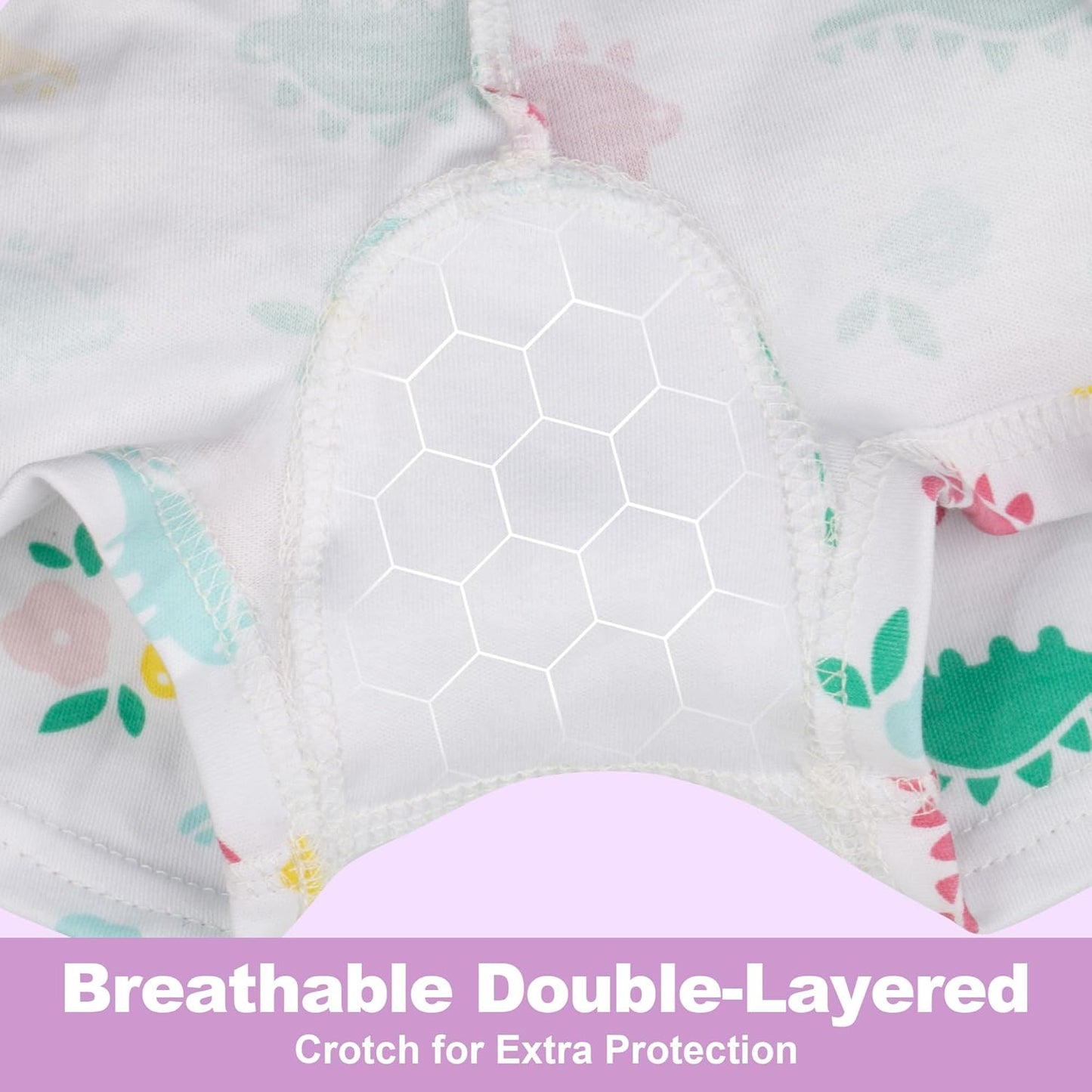 BIG ELEPHANT 10 Pack Toddler Girls' Underwear Boxer Briefs，100% Cotton Super Soft Breathable Panties (3T-10Y)