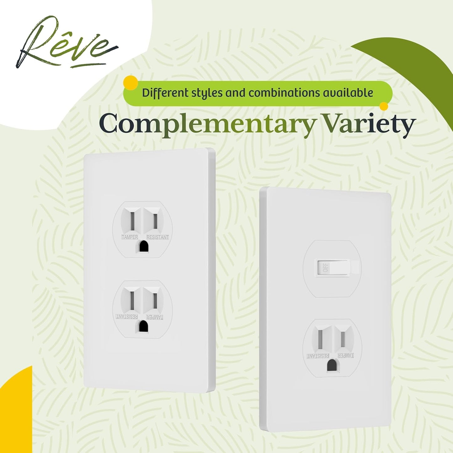 TG Mid-Size Screwless Duplex Wall Plate, Child Safe Receptacle Outlet Cover, Medium Size 1-Gang 4.88" H x 3.11" L, Polycarbonate Thermoplastic, UL Listed, SP-MS1-W5P, White (5 Pack)