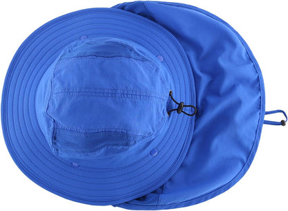 Home Prefer UPF 50+ Boys Sun Hat with Neck Flap Wide Brim Summer Beach Bucket Hat for Boys Girls Toddler Kids Safari Hat