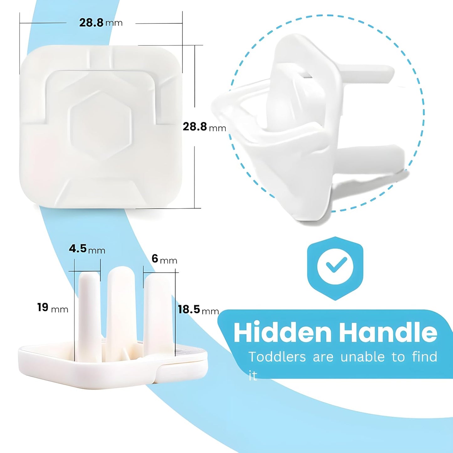 60 Pack Outlet Covers Baby Proofing with Pull Handle- Plug Covers Baby Proofing- White Baby Proof Outlet Covers 3 Prong Child Proof Outlet Cover- Shock Prevent Plug Protectors Baby Proof Plug Covers