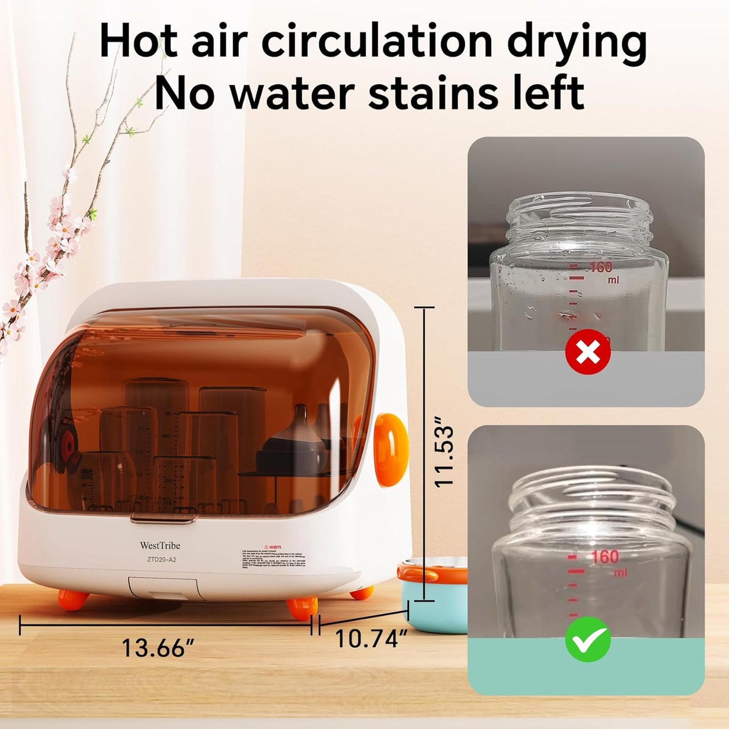 Baby Bottle Sterilizer and Dryer – UV Sterilizer 20L Large Capacity, Hot Air Drying, UV Sanitizer