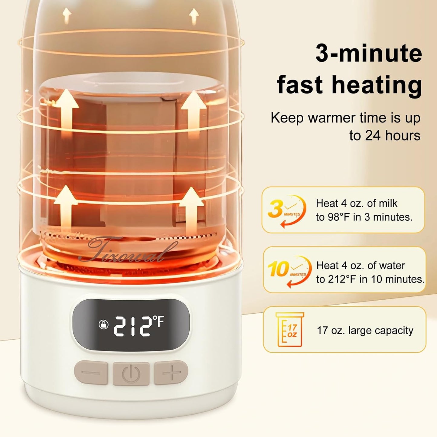 Portable Bottle Warmer for Travel Portable Milk Warmer for Baby Travel,Multi-Speed Keep Warm