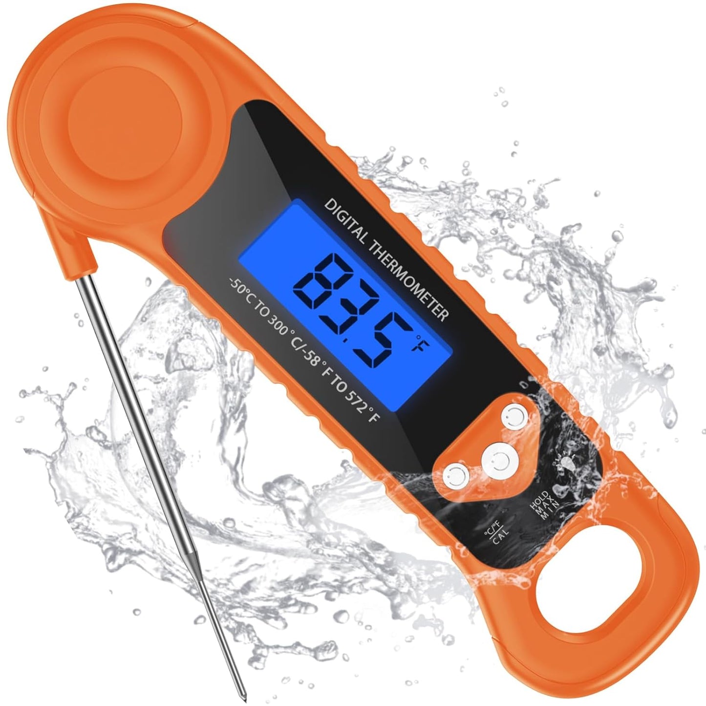 Digital Meat Thermometer for Grilling, Candy Thermometer Instant Read Food Thermometer Waterproof