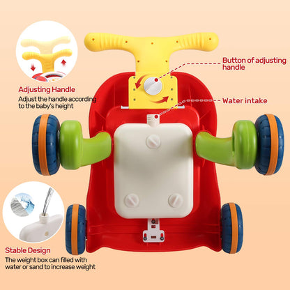 CUTE STONE Sit to Stand Learning Walker, 2 in 1 Baby Push Walker, Early Educational Child Activity