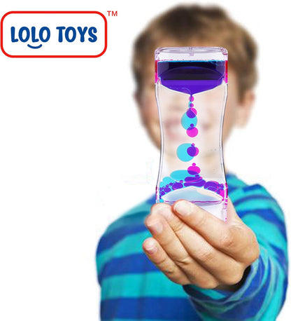 Liquid Motion Bubbler Sensory Toys – 2 Pc Set Bundle Stretchy String Fidget Toys Timer for Stress Relief and Anxiety Relief Great for Adults, Kids ADHD Autism ADD Hyperactivity Relaxation figit Blue