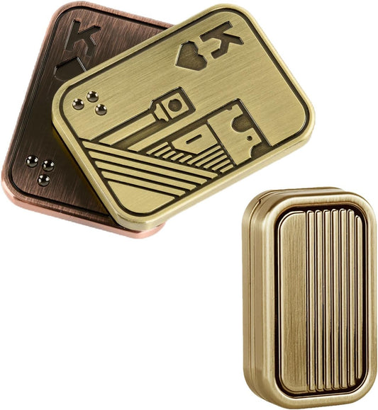 2 Pack EDC Metal Fidget Slider Toys- Stress Relief Toy Metal Slider Fidget Office Desk Toys for Adults (Poker Fidget Slider K+CP3)