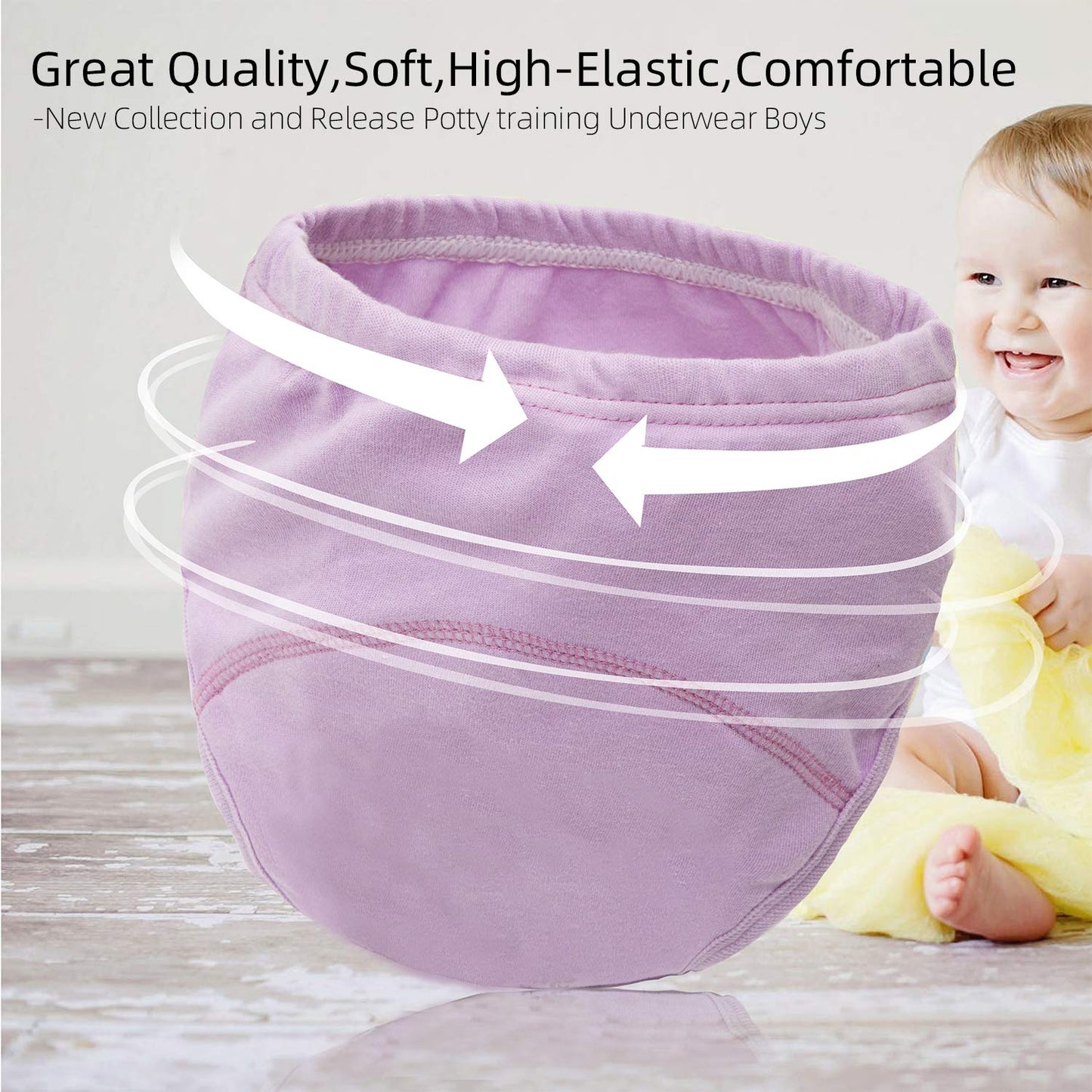 Joyo roy 6Pcs Potty Training Underwear for Boys and Girls 100% Cotton Soft Absorbent Potty Training Pants Leakproof Unisex Toddler Panties 5T Underwear Baby Pee Pants with Sticker Chart for Kids