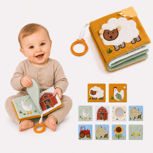 let's make Montessori Baby Books Toys, Touch Feel Cloth Crinkle Books for Babies, Sensory Book for