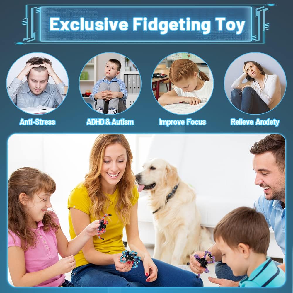 Transformable Fidget Spinners 15 PCS for Kids Adults Deformable Chain DIY Robot Spinners Stress Relief Sensory Toys for Party Stuffers Classroom Prizes Gifts for Kids