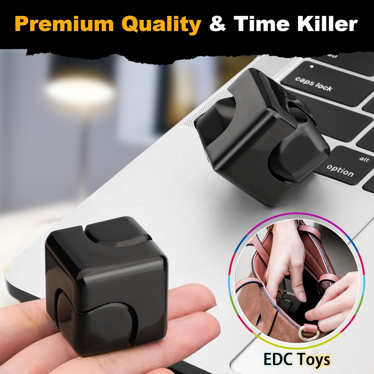 Fidget Spinner Toys Cube for Kids Adults, Metal Fidget Block Sensory Focus Toy Valentine Gift