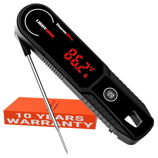 ThermoPro Lightning 1-Second Instant Read Meat Thermometer, Kitchen Food Thermometer with Auto