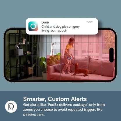 Luna 2K Indoor Cameras for Home Security, 2.4GHz & 5GHz WiFi, 360-Degree Pan-Tilt, Built-in Spotlight, Human Auto Tracking, Siren, Pet/Dog/Baby Camera with Phone app, White (2025 Upgrade Version)