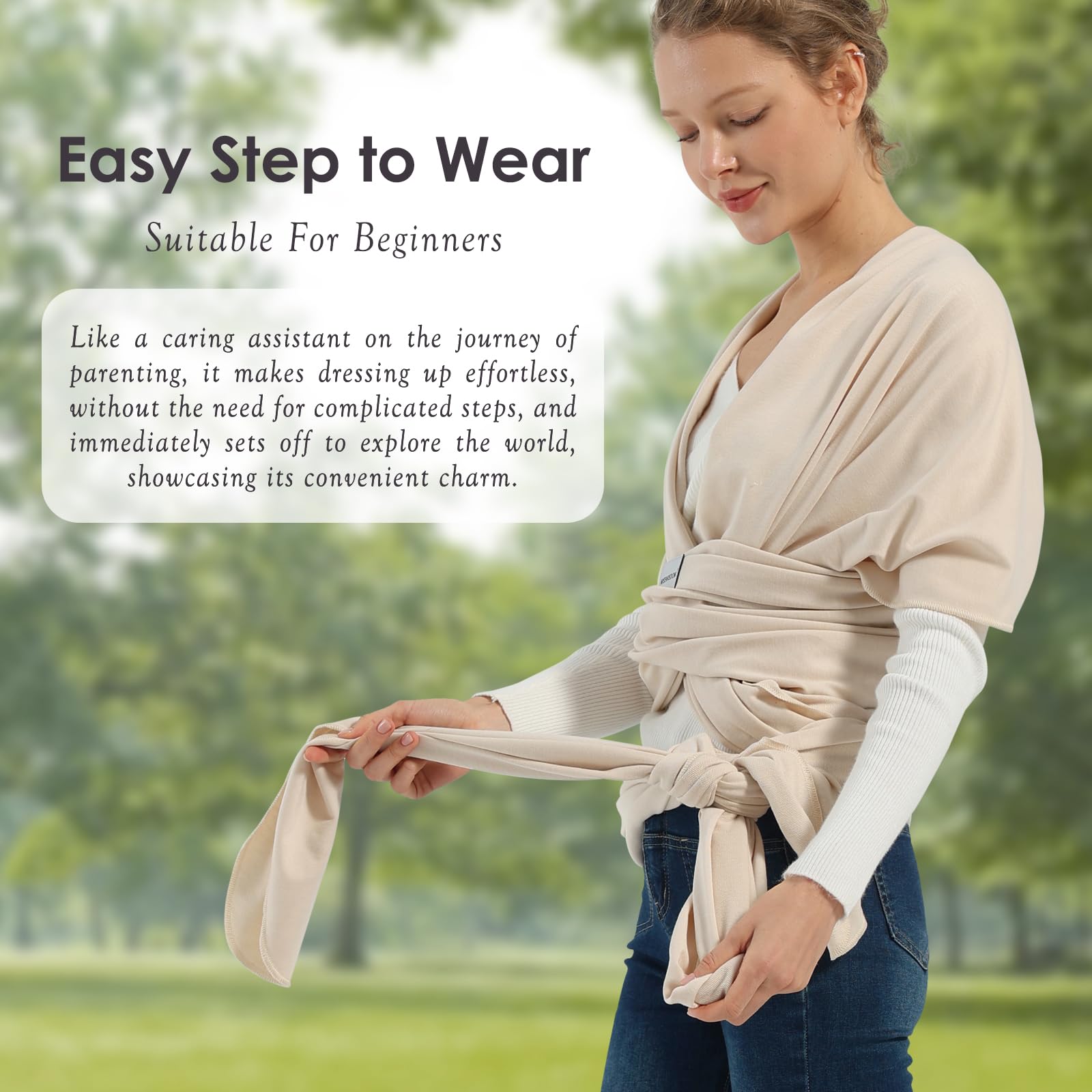 MISSWISDOM Baby Wraps Carrier, Baby Carrier Wrap Newborn Sling 7-35lbs, Baby Wearing Wrap Newborn