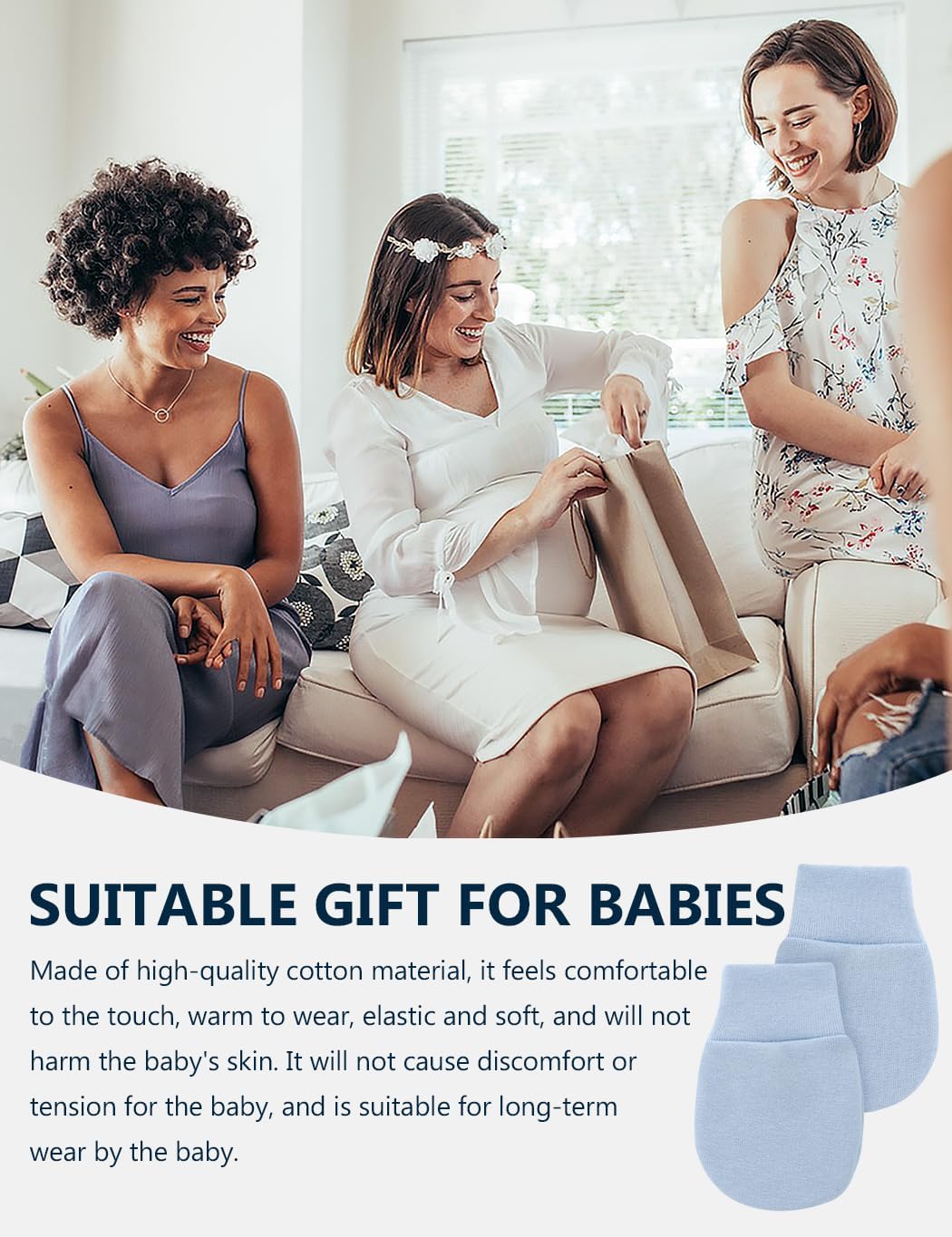 Cute Baby Mittens Newborn, No Scratch Baby Boy Mittens, Baby Girl Hat Gloves for Toddlers, Infant, Newborn