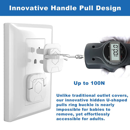 Outlet Covers Baby Proofing Plug - 60 Pack Socket Safety Plug Covers Electrical Outlets Cover Child Proof Protectors for Kids Home Safety 3-Prong Square with Handle Pull White Baby Essentials Items