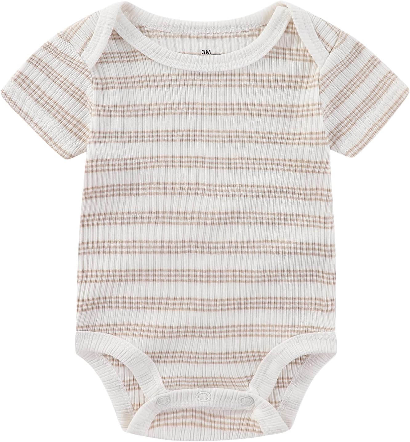 Baby Bodysuit and Pant Set Summer Ribbed Mix Match Infant Boy Girl Clothes Outfits