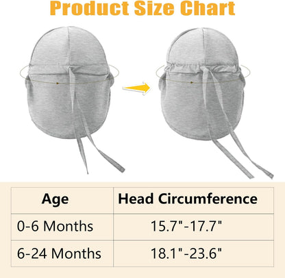 Baby Sun Hat with Breathable Mesh, UPF 50+ Cotton Adjusrtable Unisex Toddler Sun Hat for Summer Beach Swim