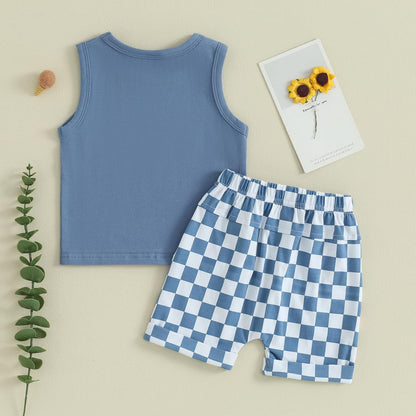 Kupretty Baby Boy Summer Clothes Sleeveless Tank Tops Vest T-Shirt + Casual Shorts Toddler Outfits Set
