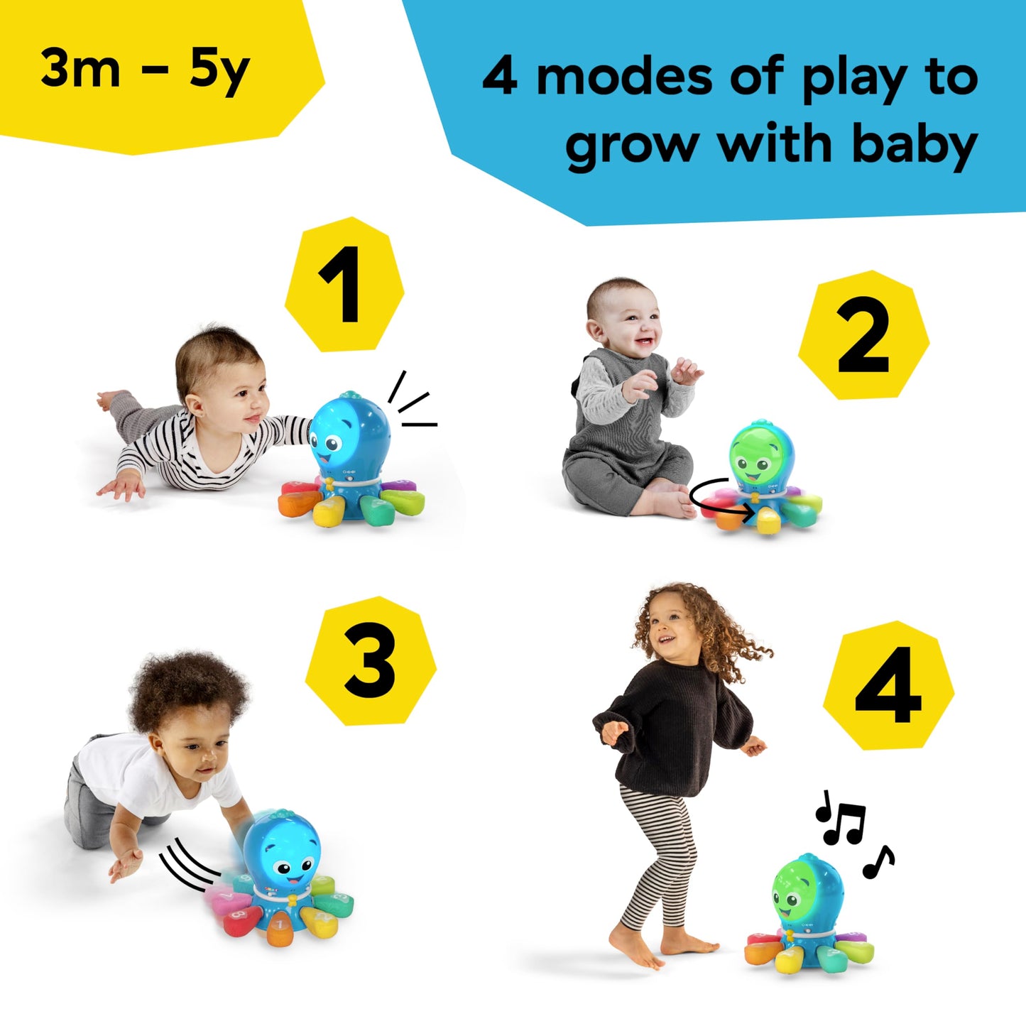 Baby Einstein Ocean Explorers Go Opus Go 4-in-1 Crawl & Chase Activity Learning Toy, Music and