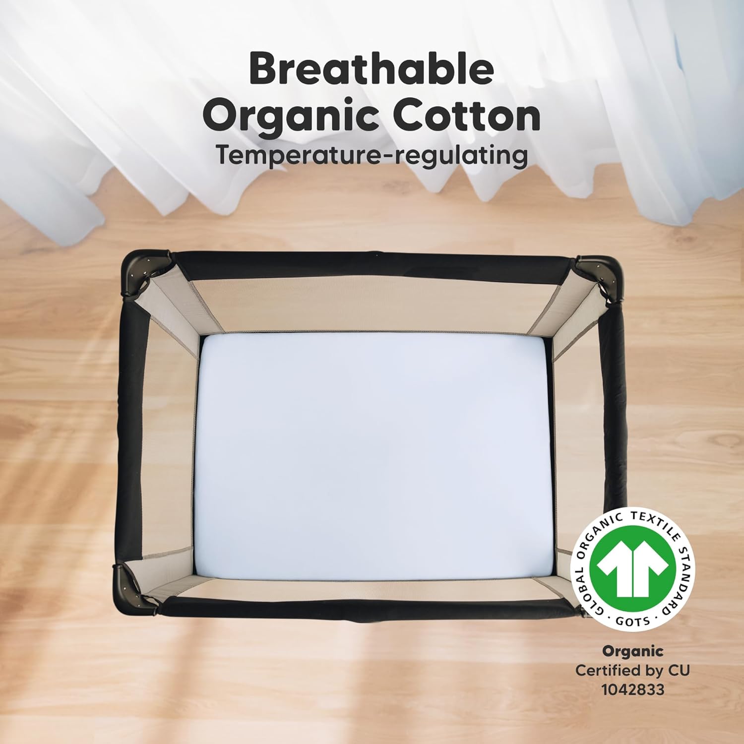2-Pack Mini Crib Sheets Fitted - 38x26 Pack N Play Sheets for Pack and Play Mattress, Organic
