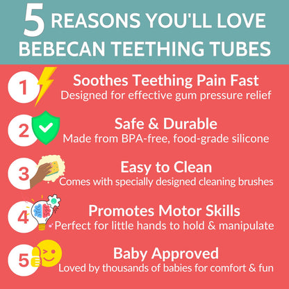 Bebecan Teething Sticks for Babies 36+ Months – Super Soft Silicone Teething Aids, Infant Oral