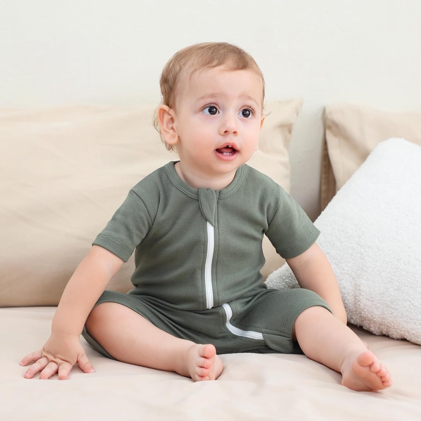 Owlivia Baby Short Sleeve Summer Romper Set, 2 Pack Tank Jumpsuit for Girls and Boys, Cartoon One Piece Coverall Outfit