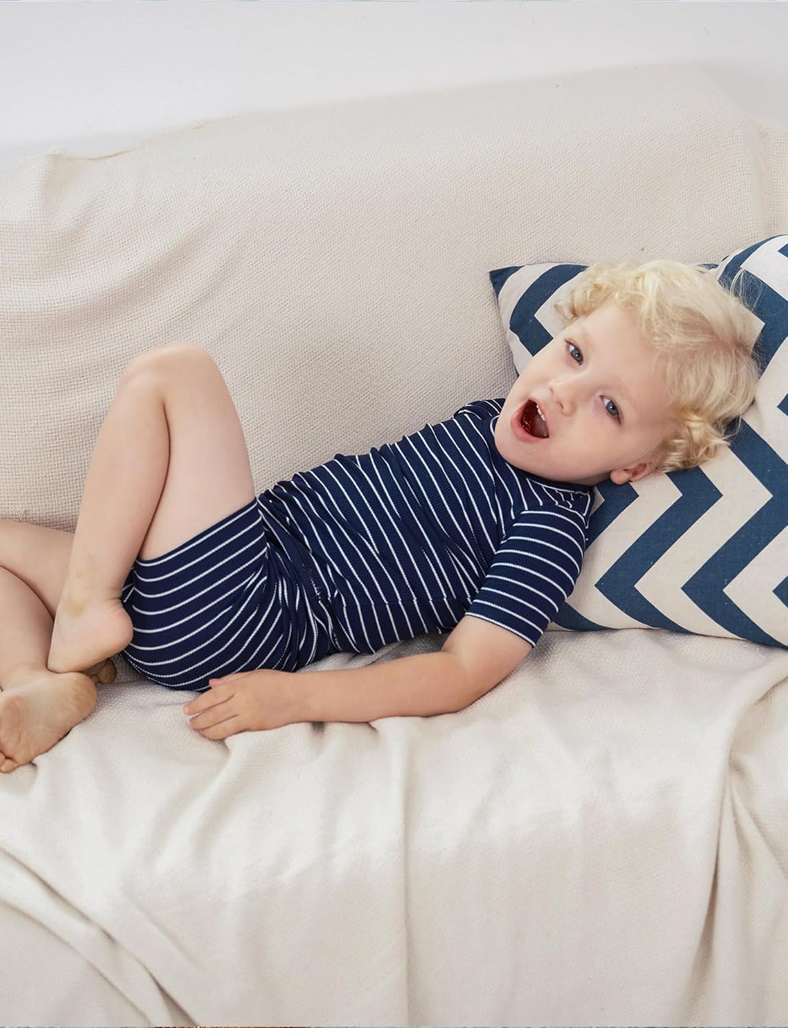 AVAUMA Stripe Pattern Baby Boys Girls Pajama Set Kids Toddler Snug fit Ribbed Sleepwear pjs for Daily Life Style