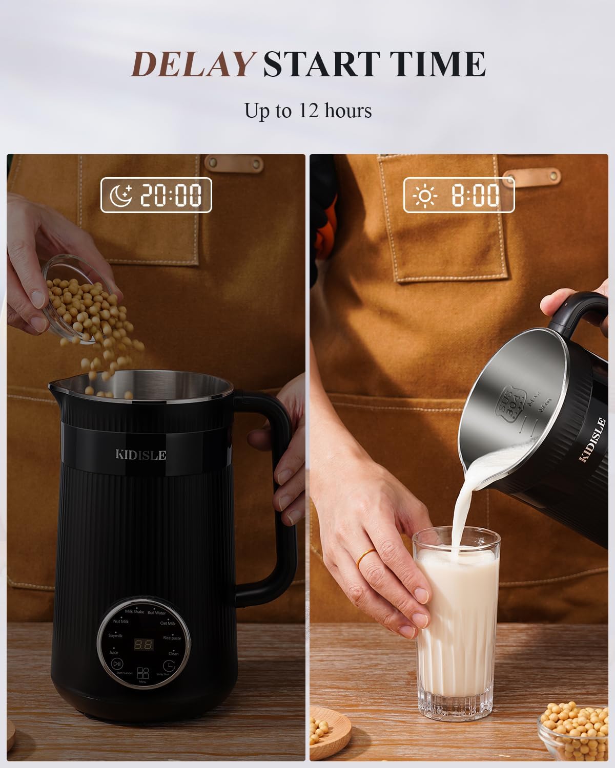 32oz Automatic Soy Machine for Homemade Almond, Oat, Coconut, Soy, Plant Based Milks and Non Dairy