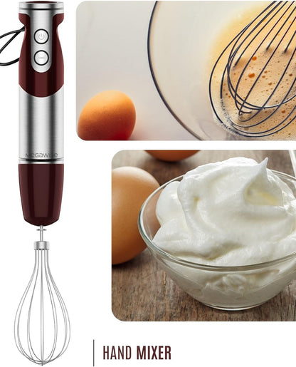 MegaWise Pro Titanium Reinforced 3-in-1 Immersion Corded Hand Blender, Powerful MOTOR with 80%