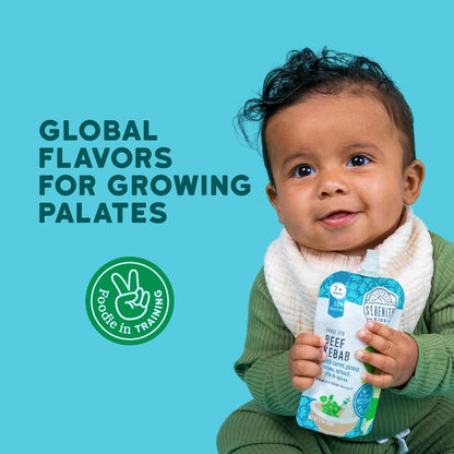 Serenity Kids 7+ Months World Explorers Baby Food Pouches Puree Made with Ethically Sourced Meats &