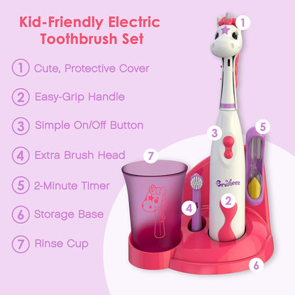 Brusheez Kids’ Electric Toothbrush Set - Safe & Effective for Ages 3+ - Parent Tested & Approved