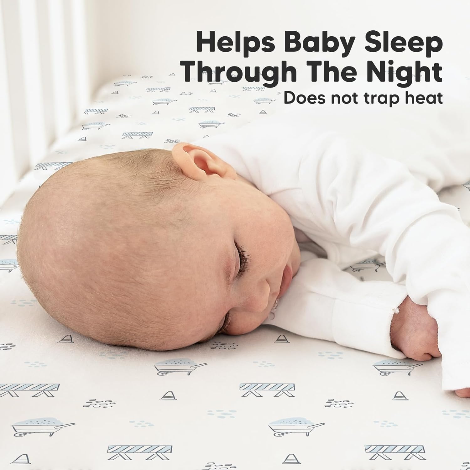 KeaBabies 2-Pack Organic Crib Sheets for Boys, Girls - 52x28 Fitted Crib Mattress Sheet Neutral