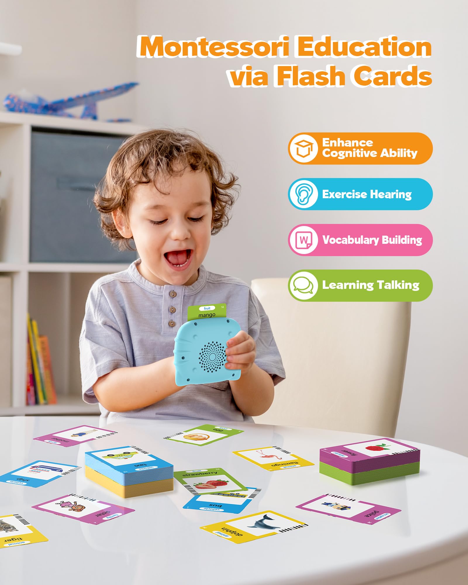 Airbition Talking Flash Cards for Toddlers 1 2 3 4 Year Olds