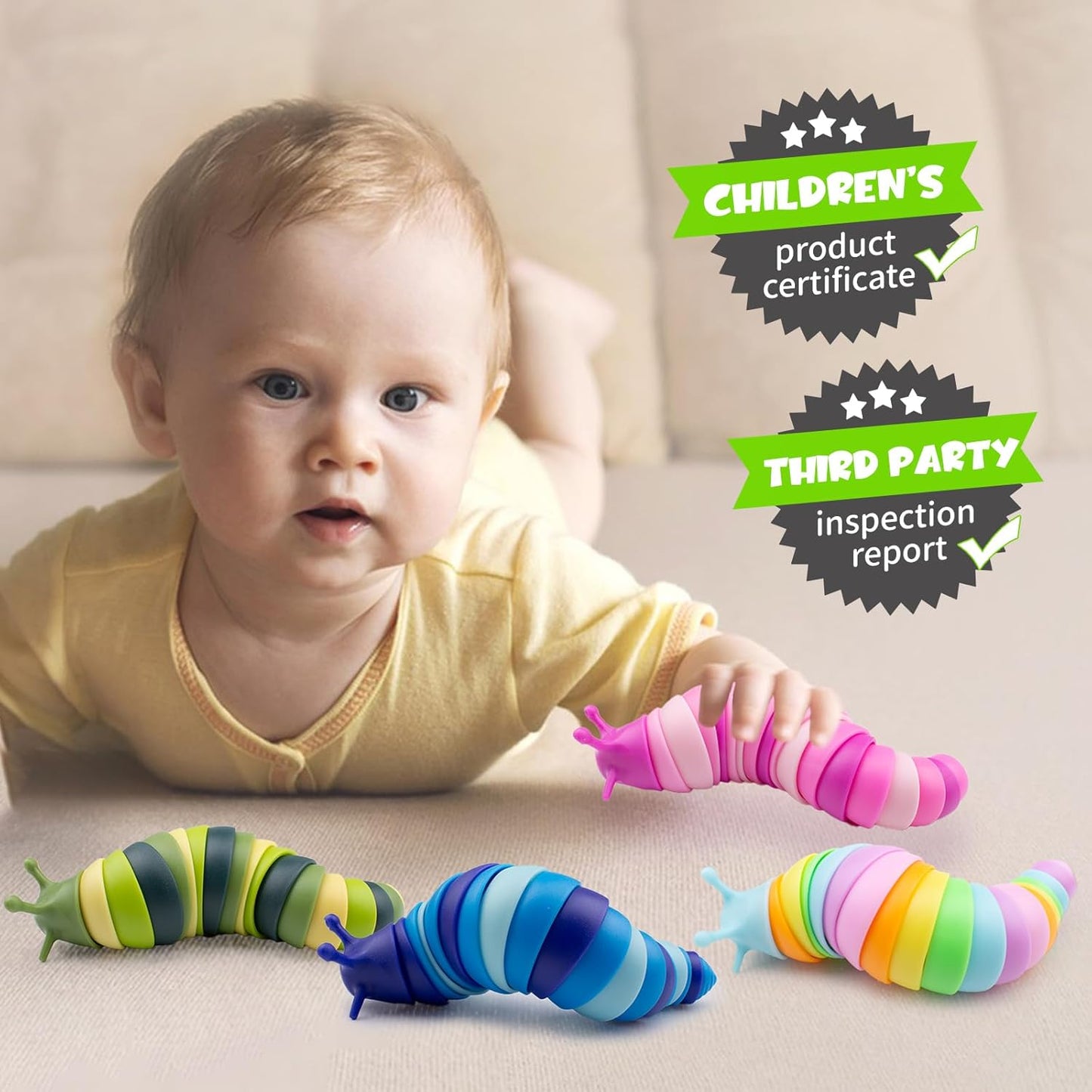 Cevioce 8 PCS Fidget Toys Slug for Adults Anxiety Sensory Toys for Party Favors Toddler Fidget Toys Age 3-4 ADHD Autism Toys for Anxiety Stress Christmas Stocking Stuffers Gifts for Boys Girls