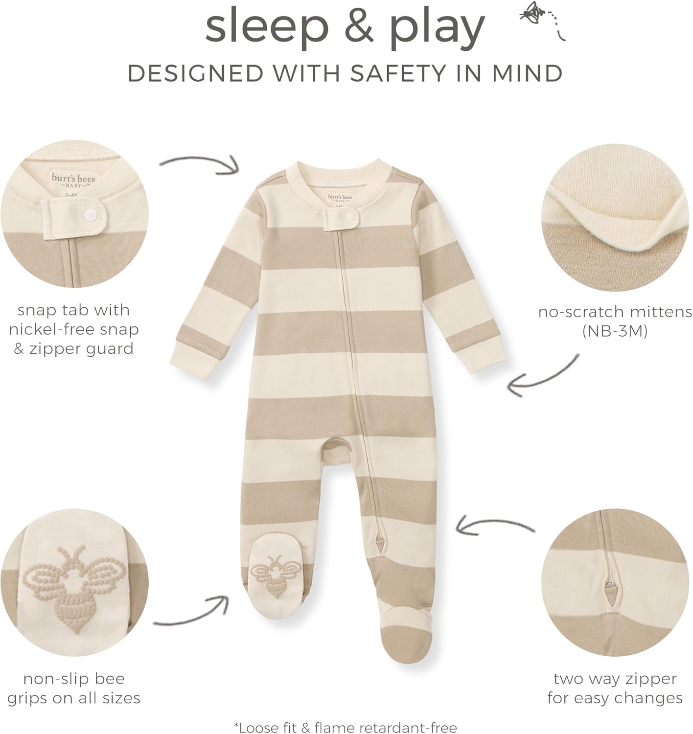 Burt's Bees Baby Baby Girl's Pajamas Sleep and Play